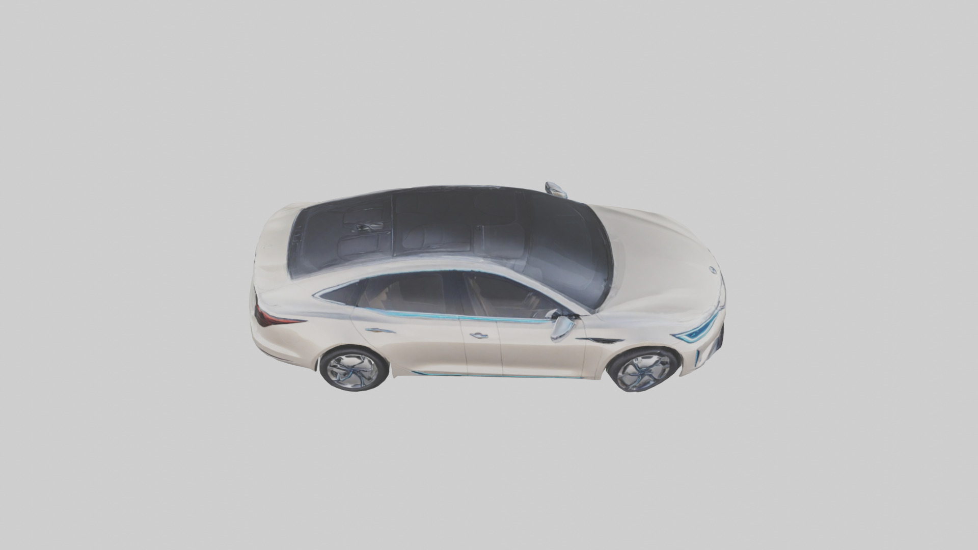 Luxury Electric Sedan model Low-poly 3D model_16