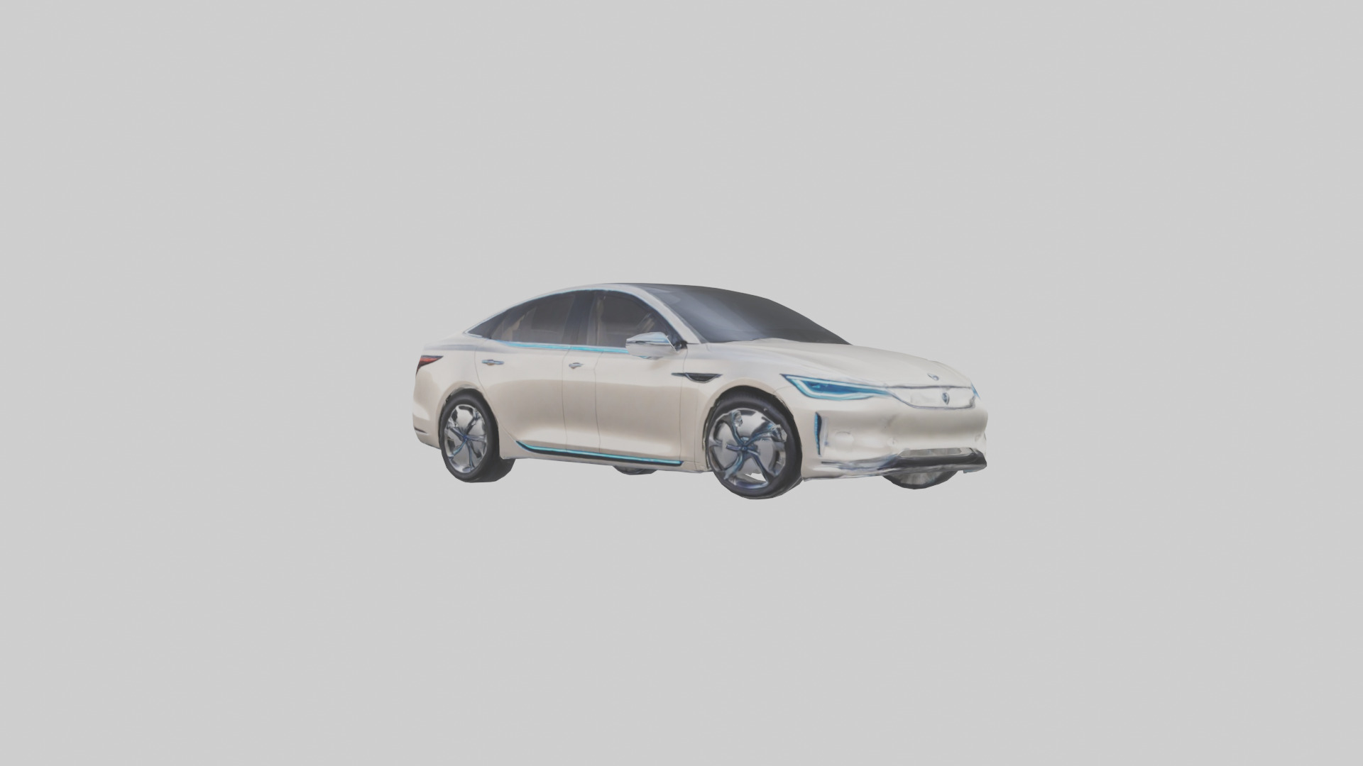 Luxury Electric Sedan model Low-poly 3D model_8