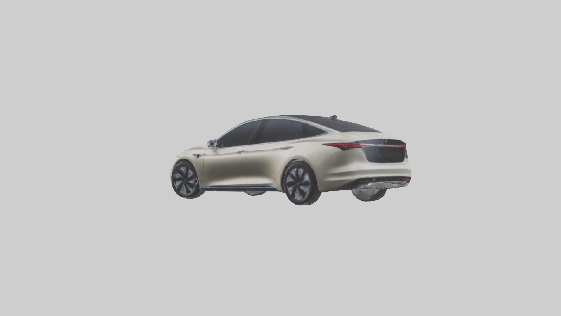 Luxury Electric Sedan model Low-poly 3D model_2