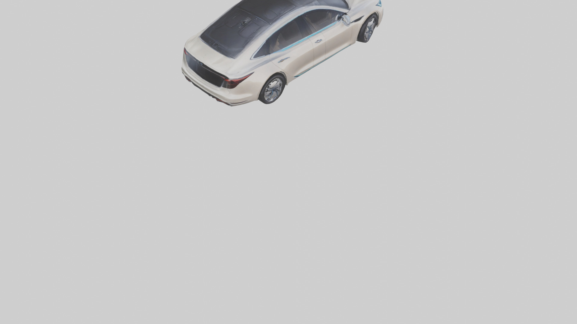 Luxury Electric Sedan model Low-poly 3D model_6