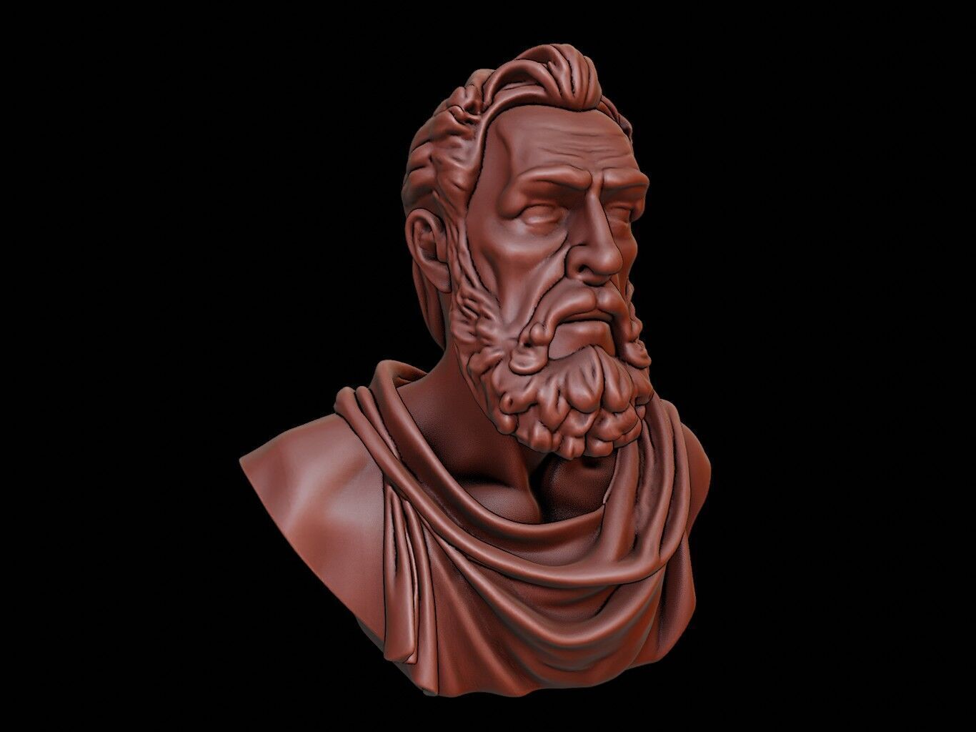 Zeno of Citium Bust 3D print model_2