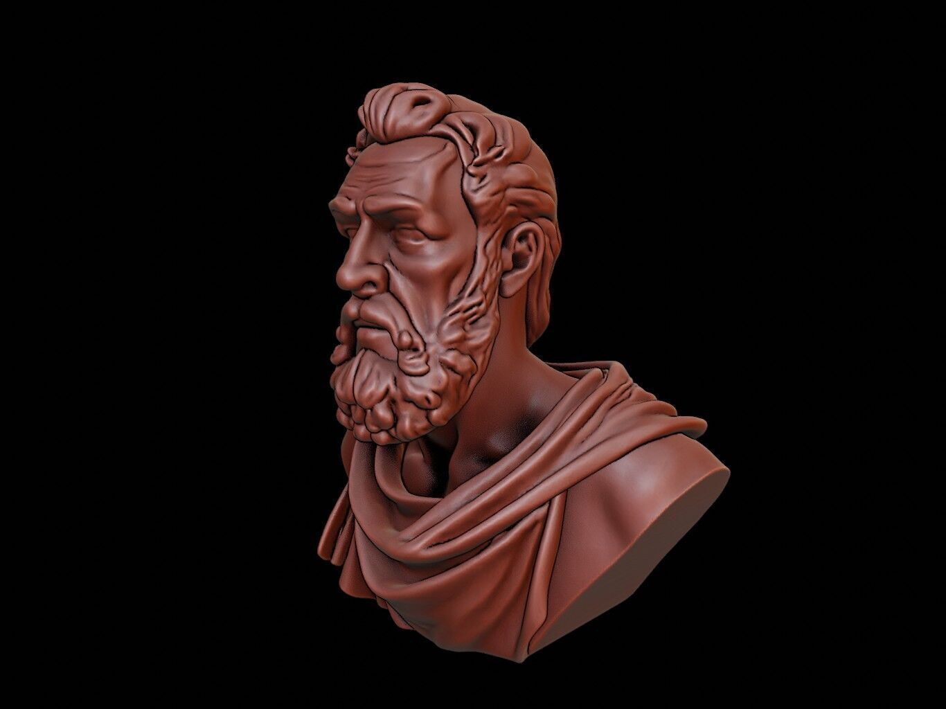 Zeno of Citium Bust 3D print model_1