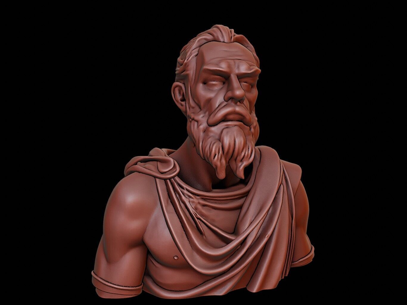 Zeno of Citium Bust 3D print model_2