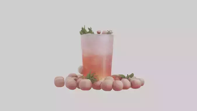 Lychee soda model Low-poly 3D model