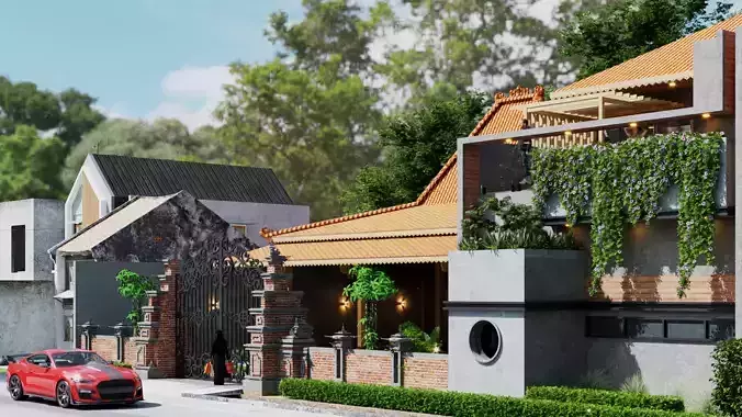 Joglo Minimalist Japanese House Open Space Green Living