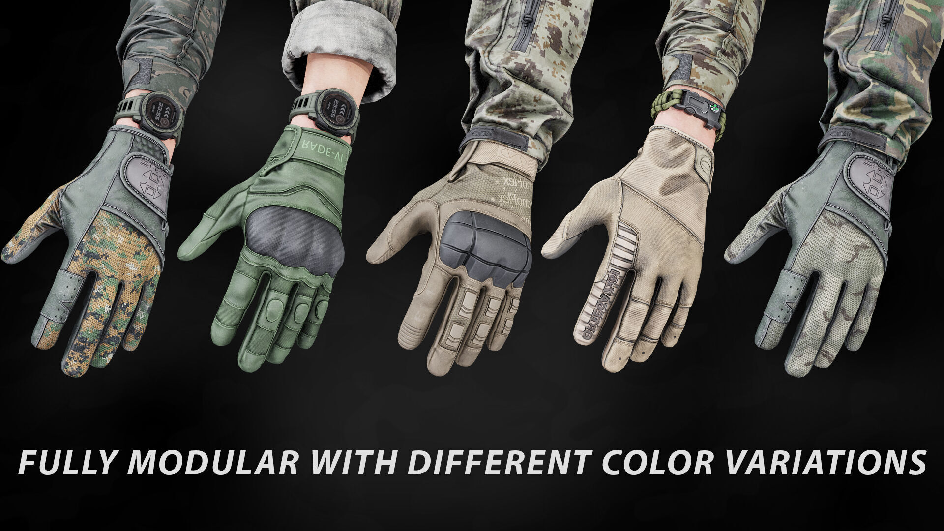 Modular FPS Arms Pack v1 Low-poly 3D model_7