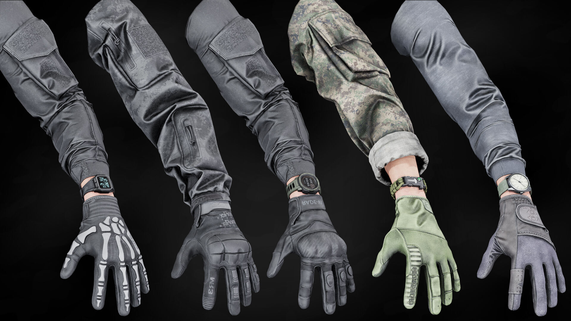 Modular FPS Arms Pack v1 Low-poly 3D model_1