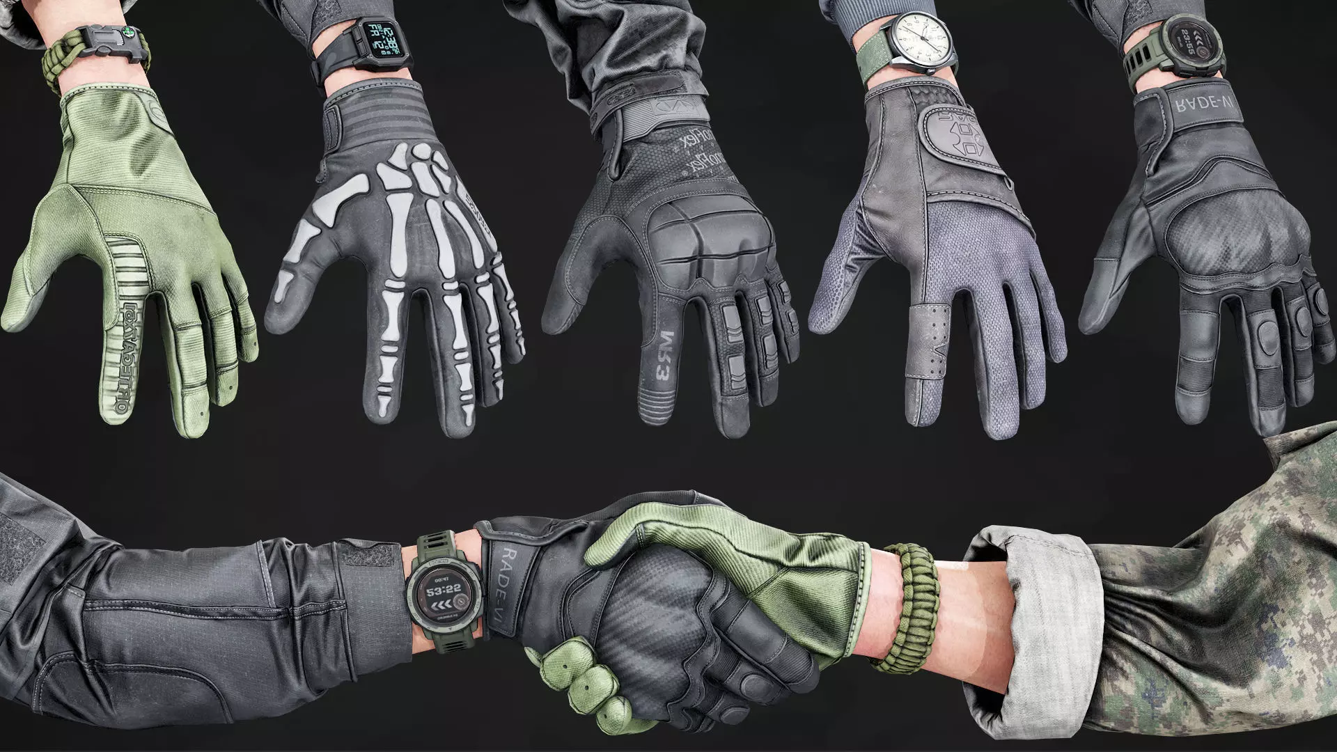 Modular FPS Arms Pack v1 Low-poly 3D model_0