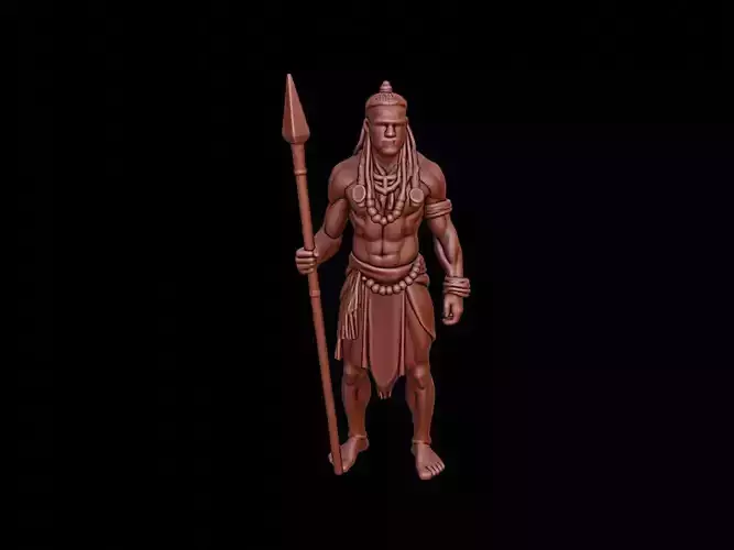 African Tribal Warrior Figure