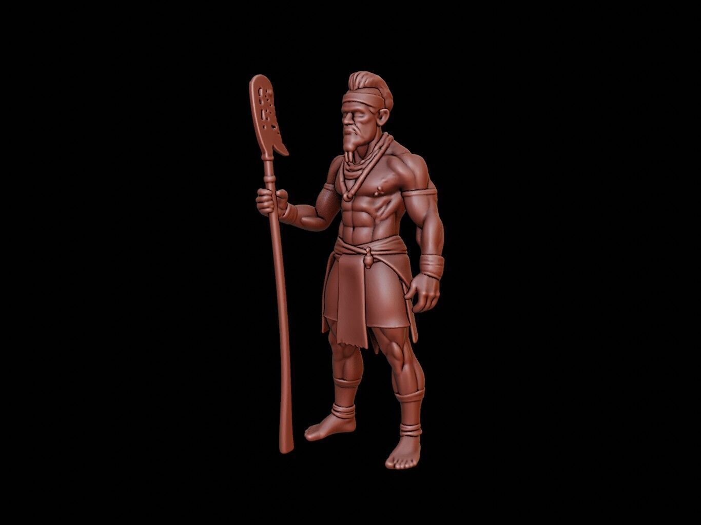 African Tribal Warrior Figure 3D print model_2