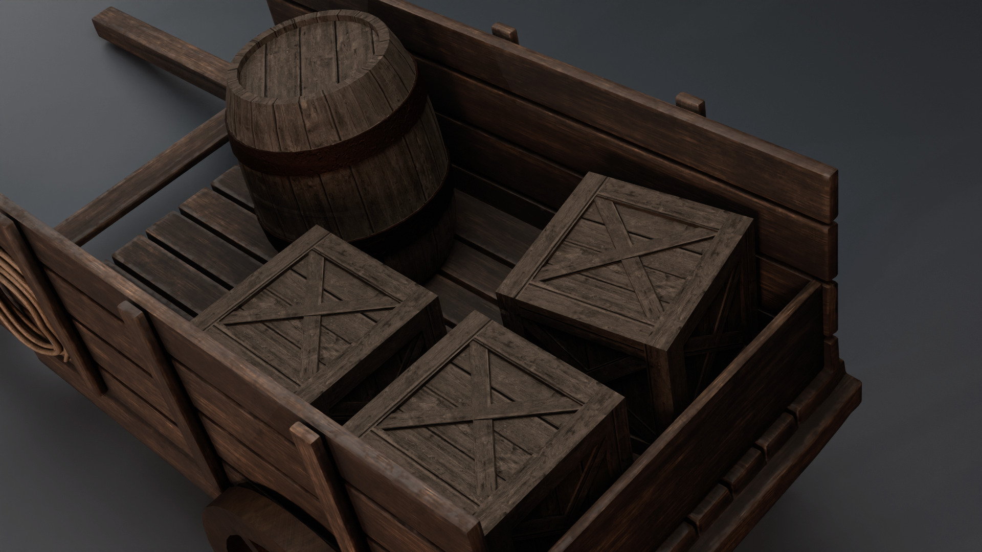 3d Barrel - Low Poly Low-poly 3D model_5