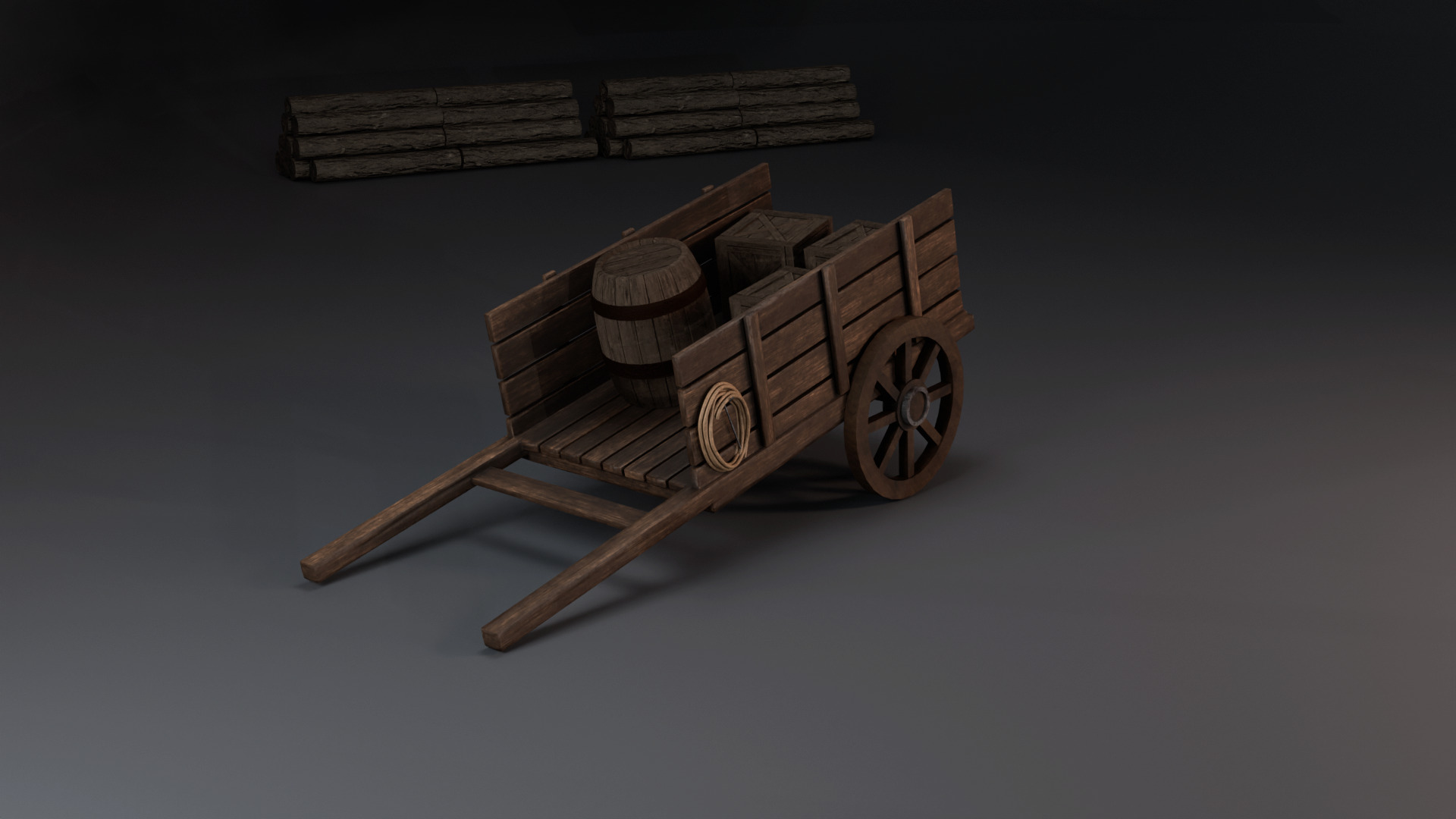 3d Barrel - Low Poly Low-poly 3D model_3