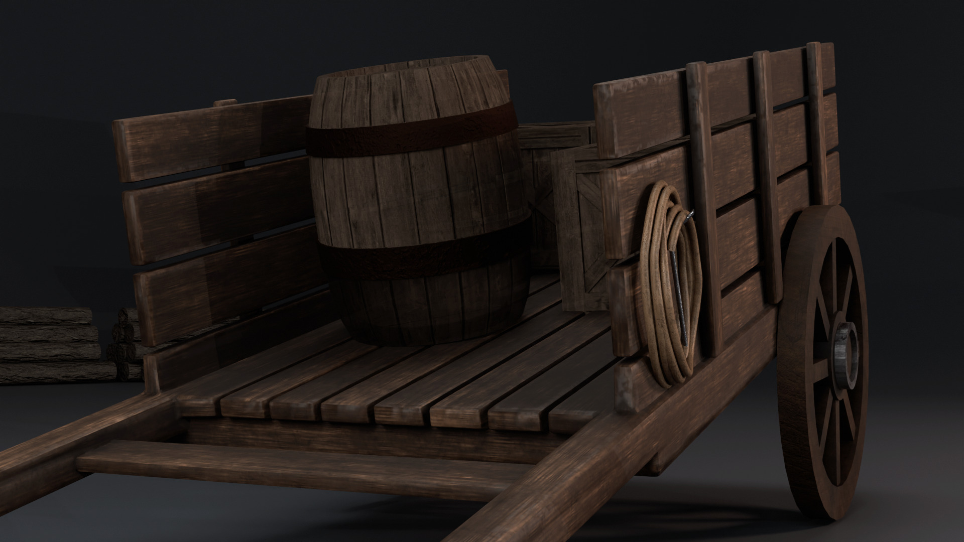 3d Barrel - Low Poly Low-poly 3D model_4