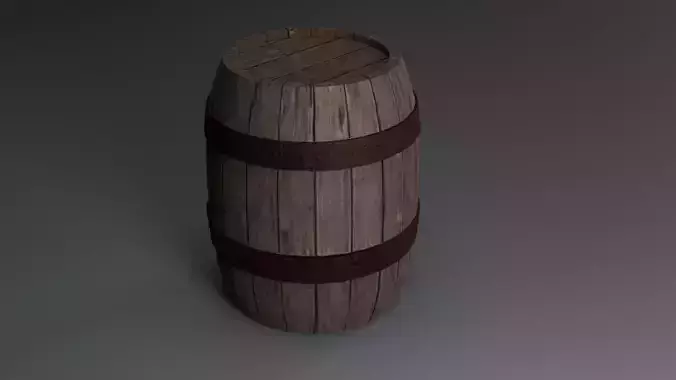 3d Barrel - Low Poly