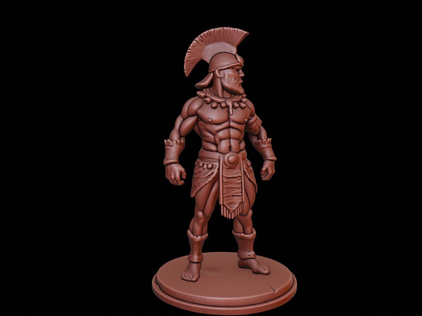 Aztec Warrior Figure 3D print model_1