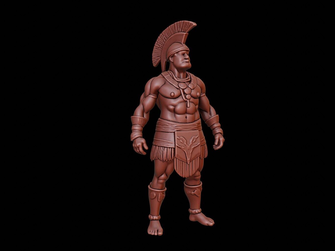 Aztec Warrior Figure 3D print model_1