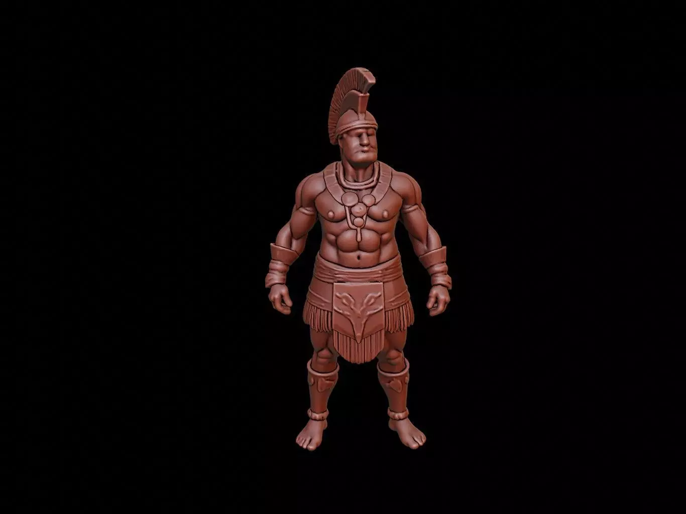 Aztec Warrior Figure 3D print model_0