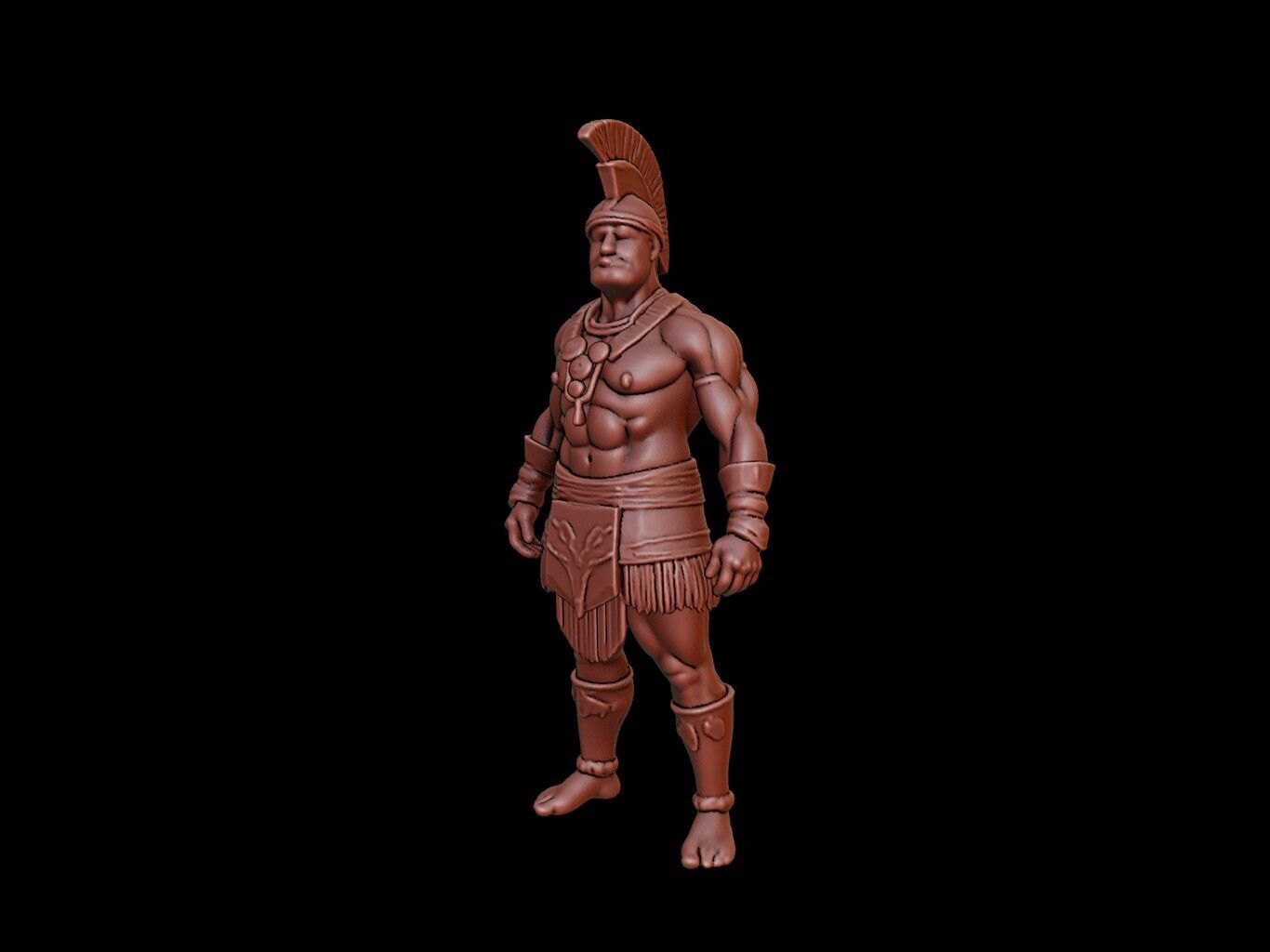 Aztec Warrior Figure 3D print model_2