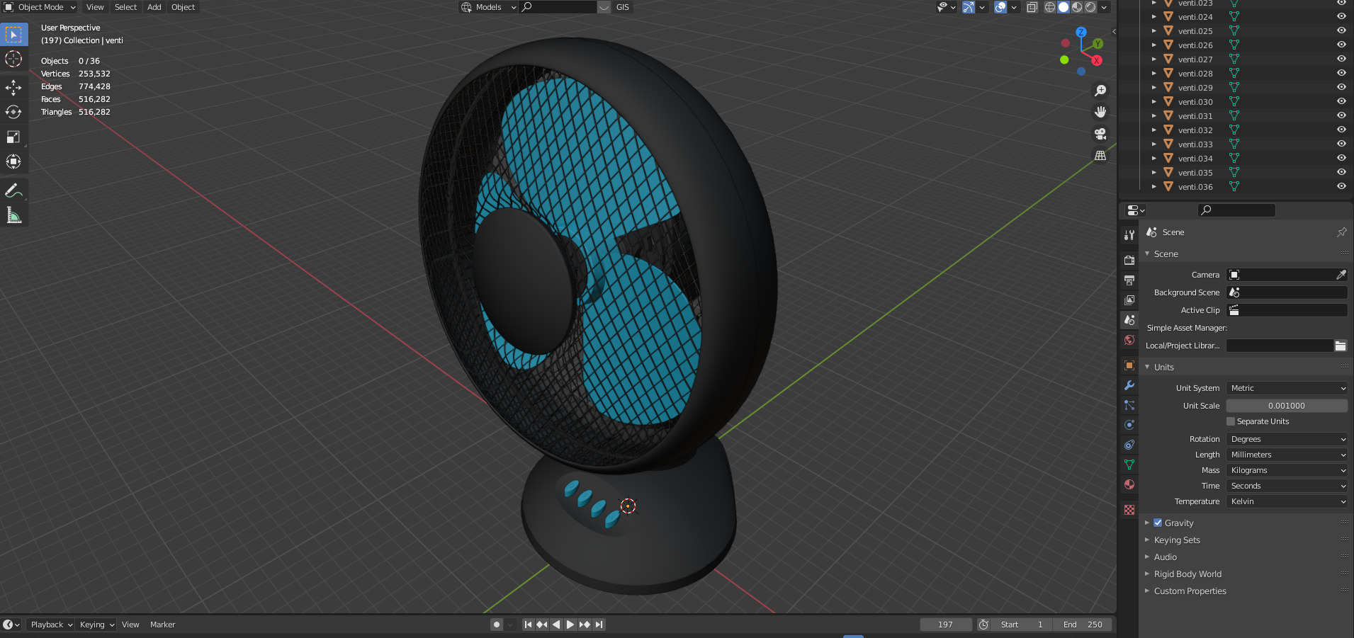 Desk Fan 3D model_11
