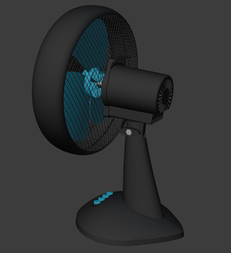 Desk Fan 3D model_3