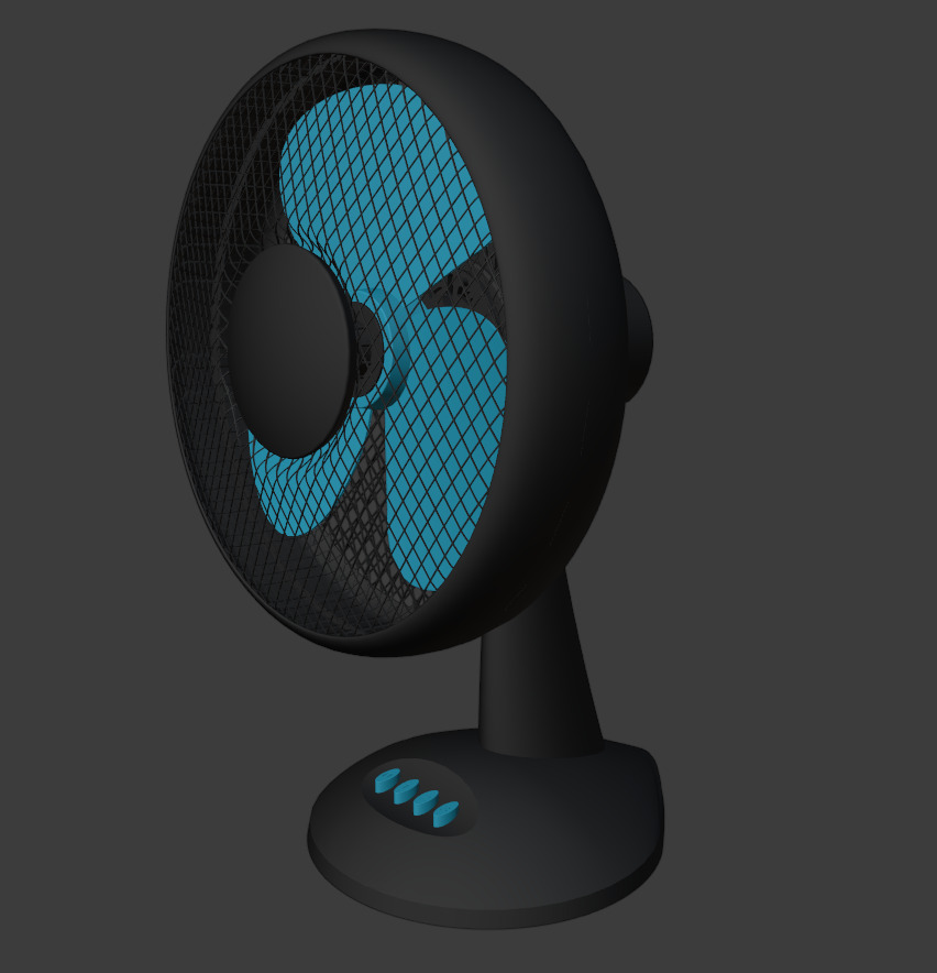 Desk Fan 3D model_1
