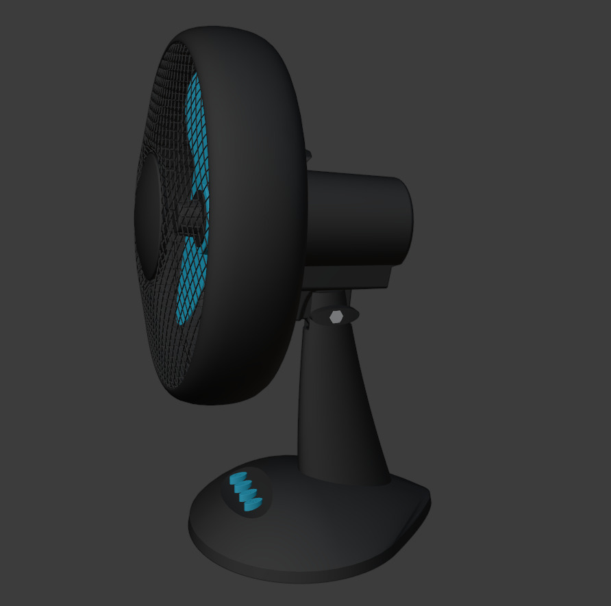 Desk Fan 3D model_2