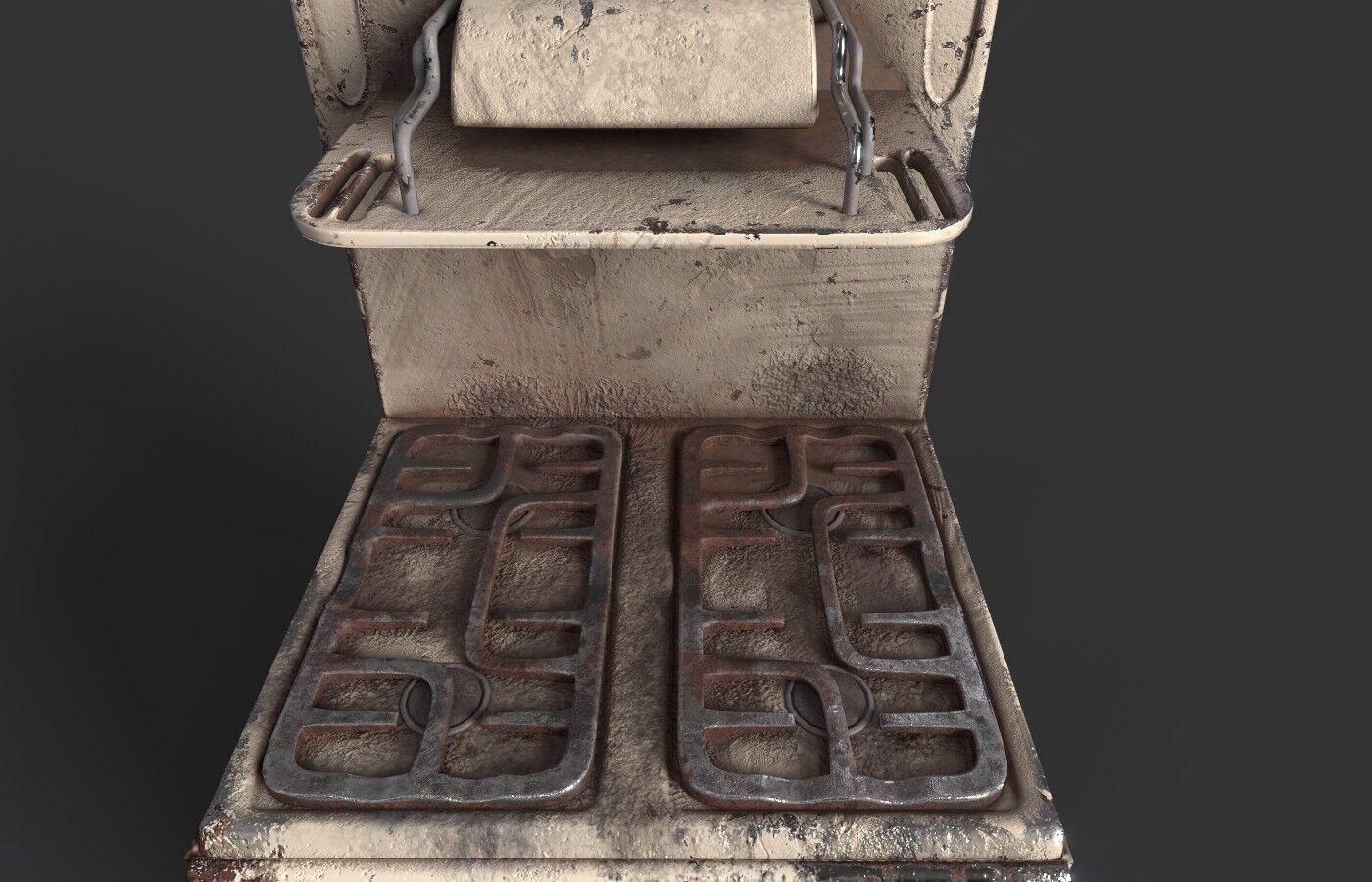 Gas Stove Low-poly 3D model_1