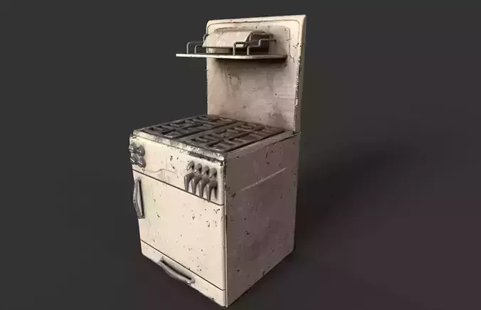 Gas Stove Low-poly 3D model