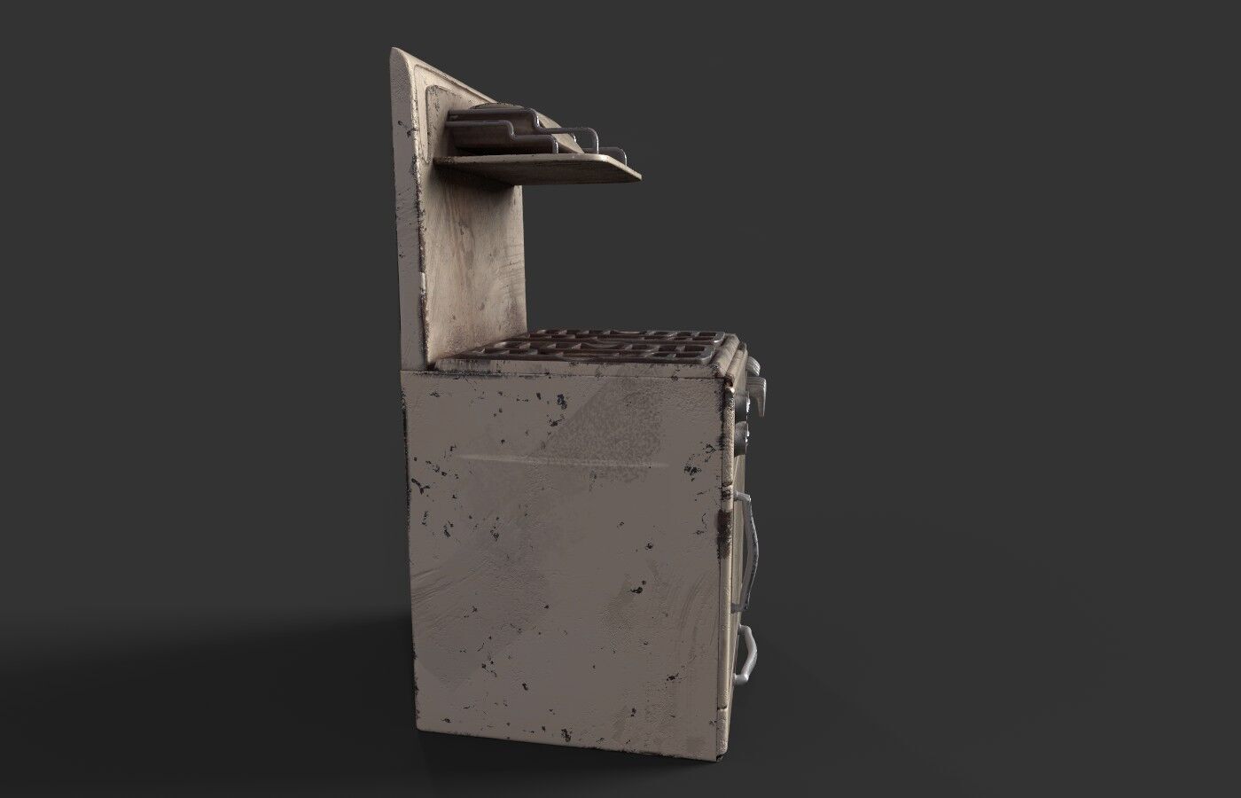 Gas Stove Low-poly 3D model_4