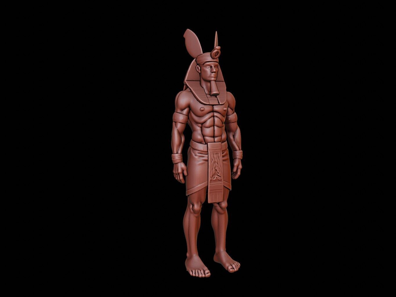 Egyptian Pharaoh Figure 3D print model_1