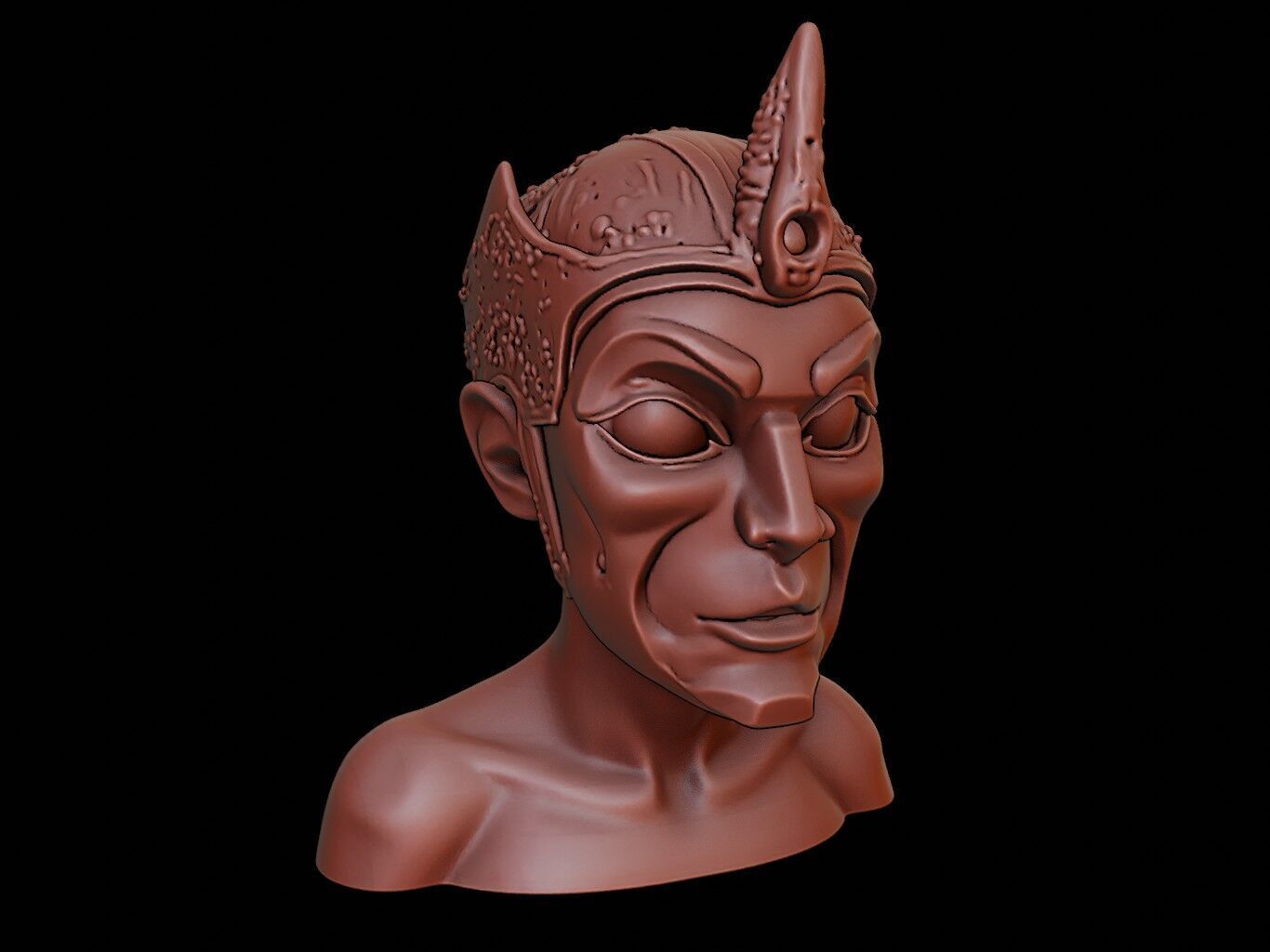 Golden Mask Figure 3D print model_1