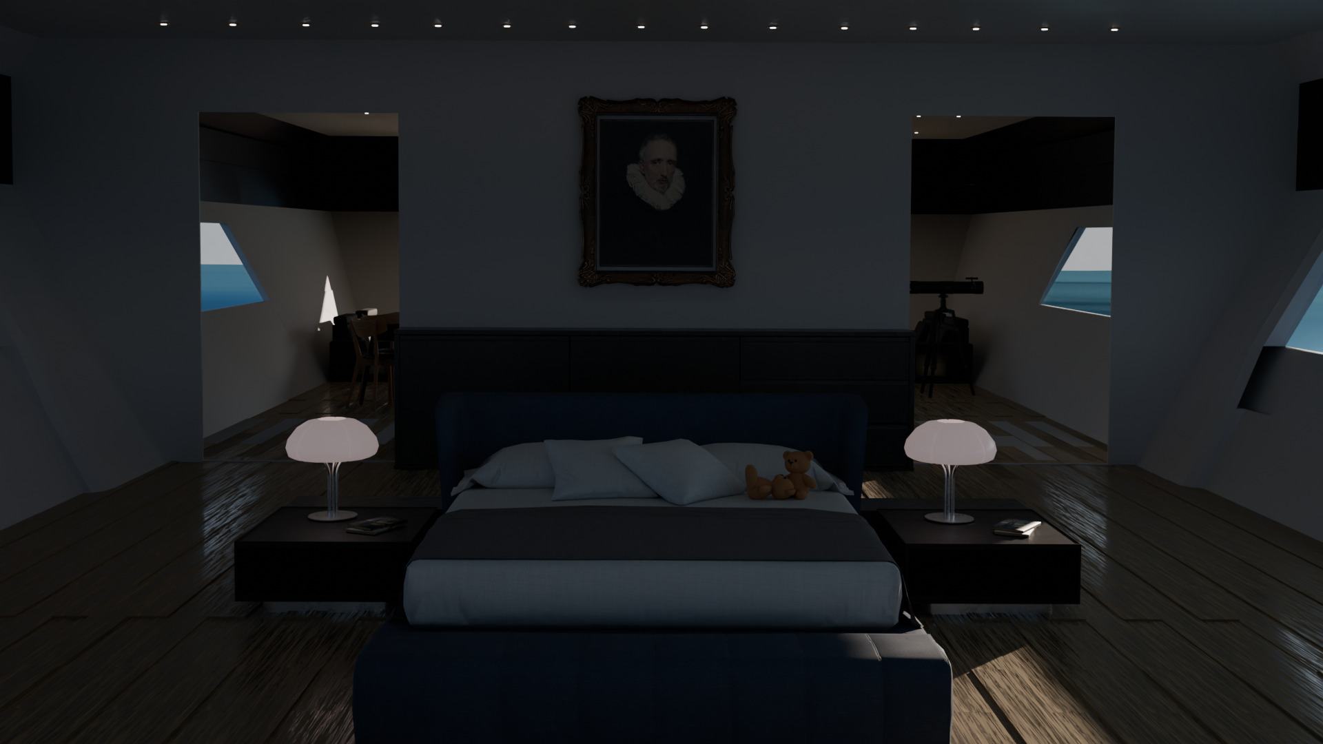 yacht 3D with mapping Low-poly 3D model_5