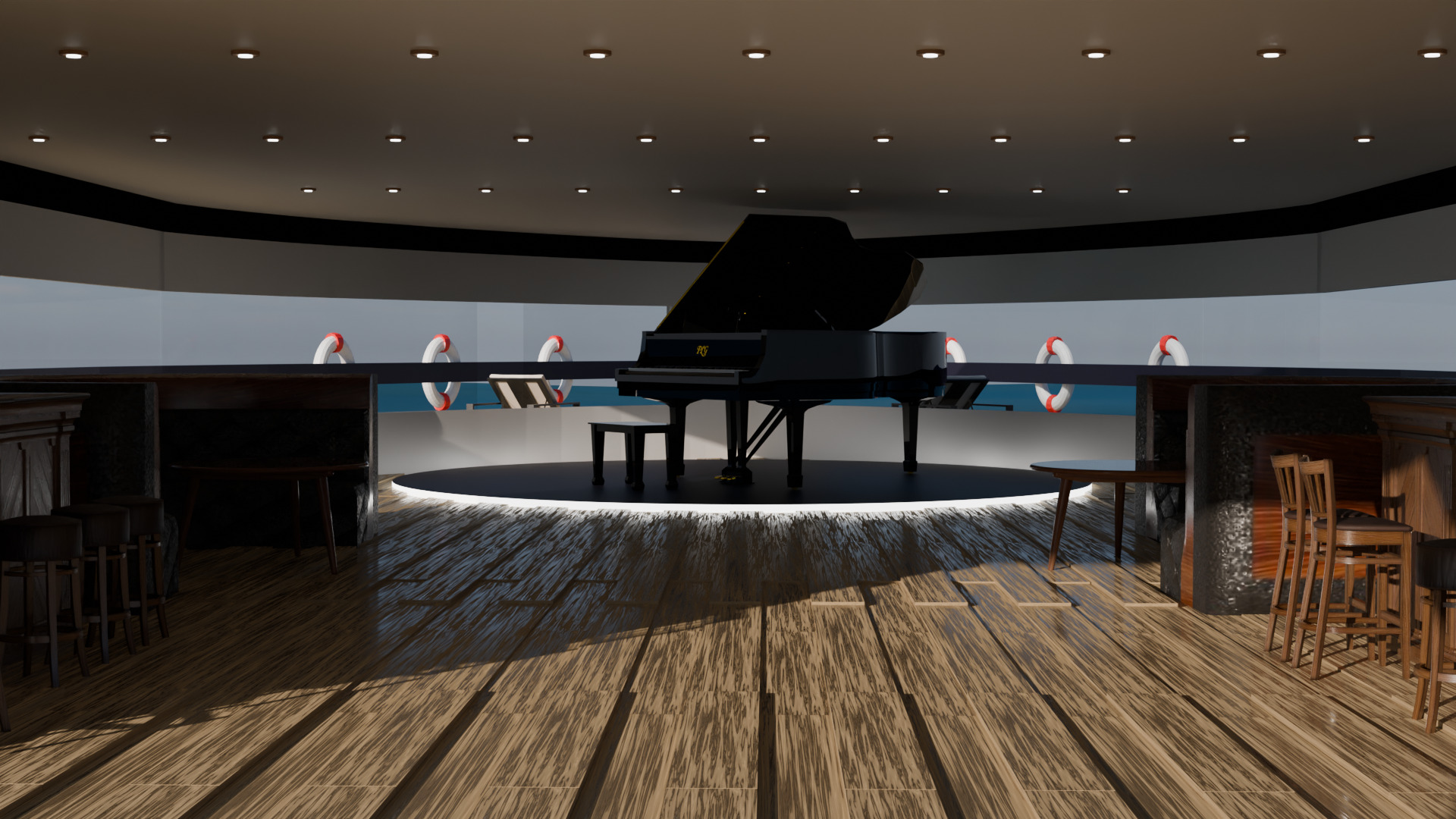 yacht 3D with mapping Low-poly 3D model_3