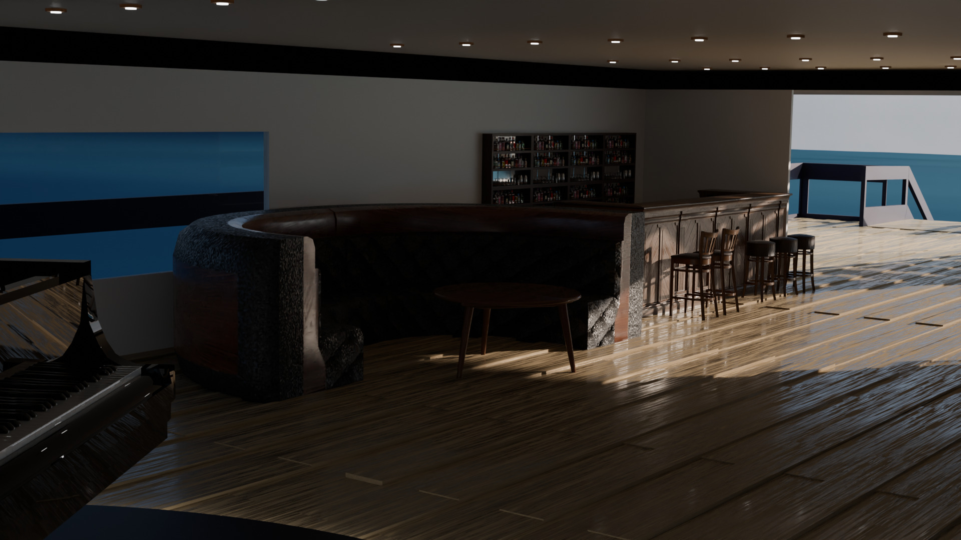 yacht 3D with mapping Low-poly 3D model_4