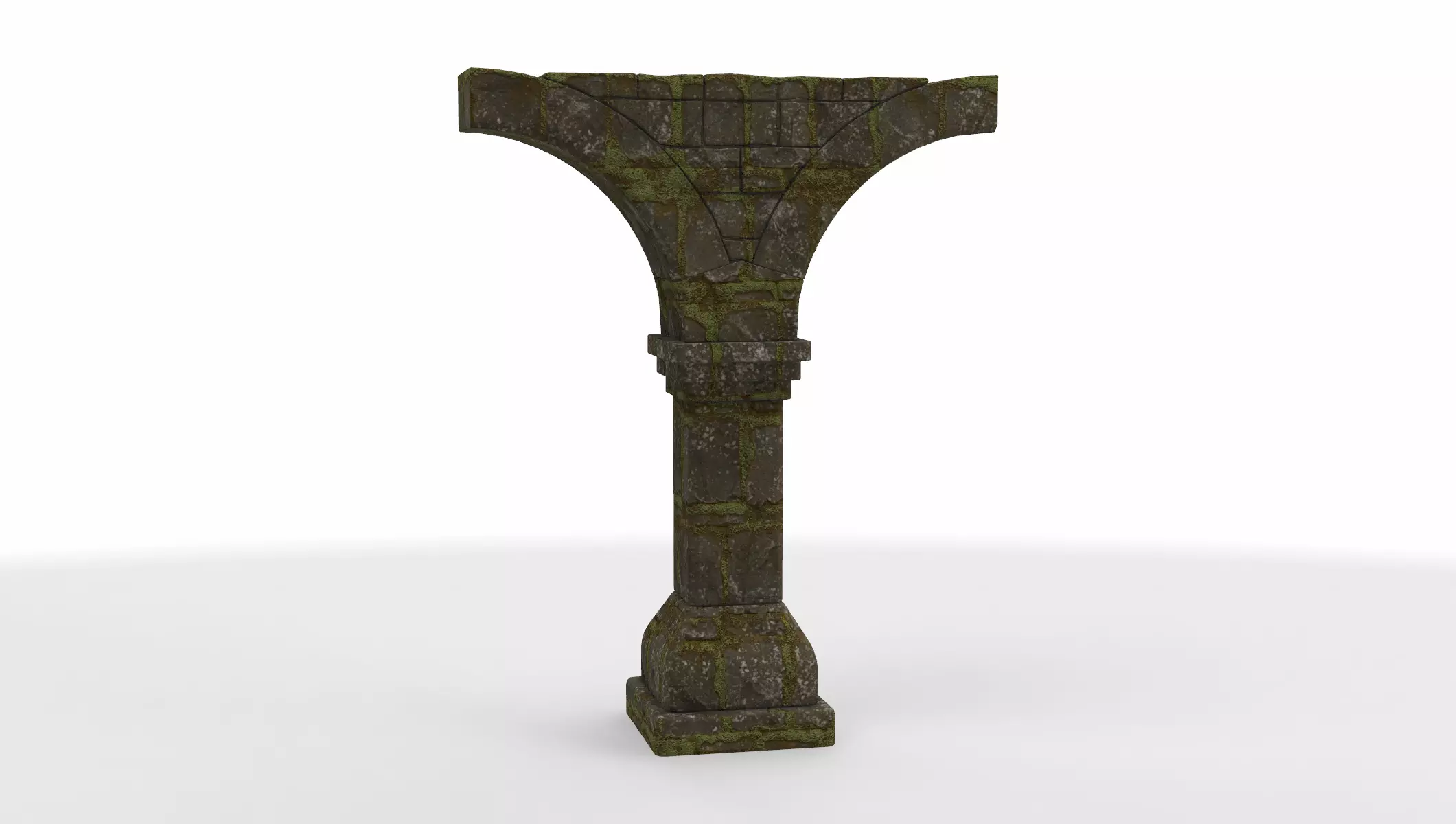 stone medieval arcade 3D model_0