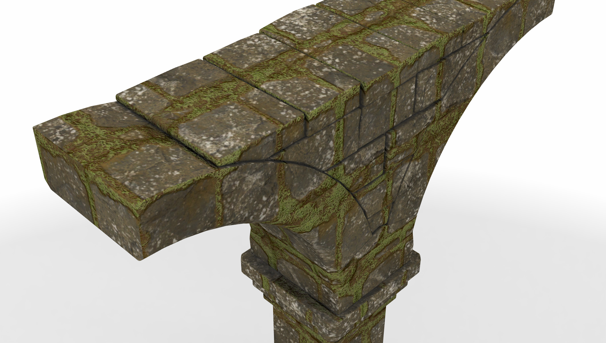 stone medieval arcade 3D model_4