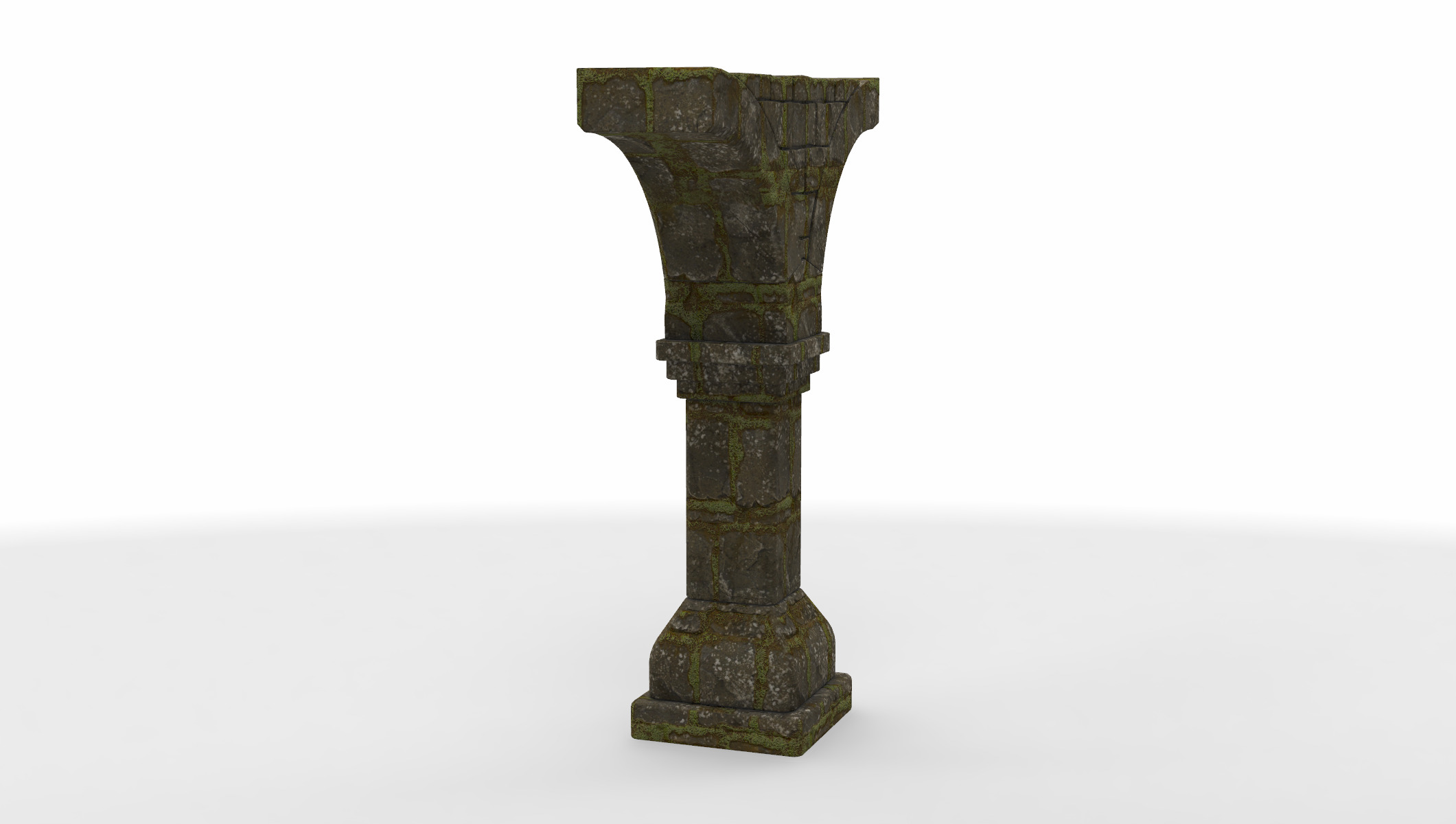 stone medieval arcade 3D model_1