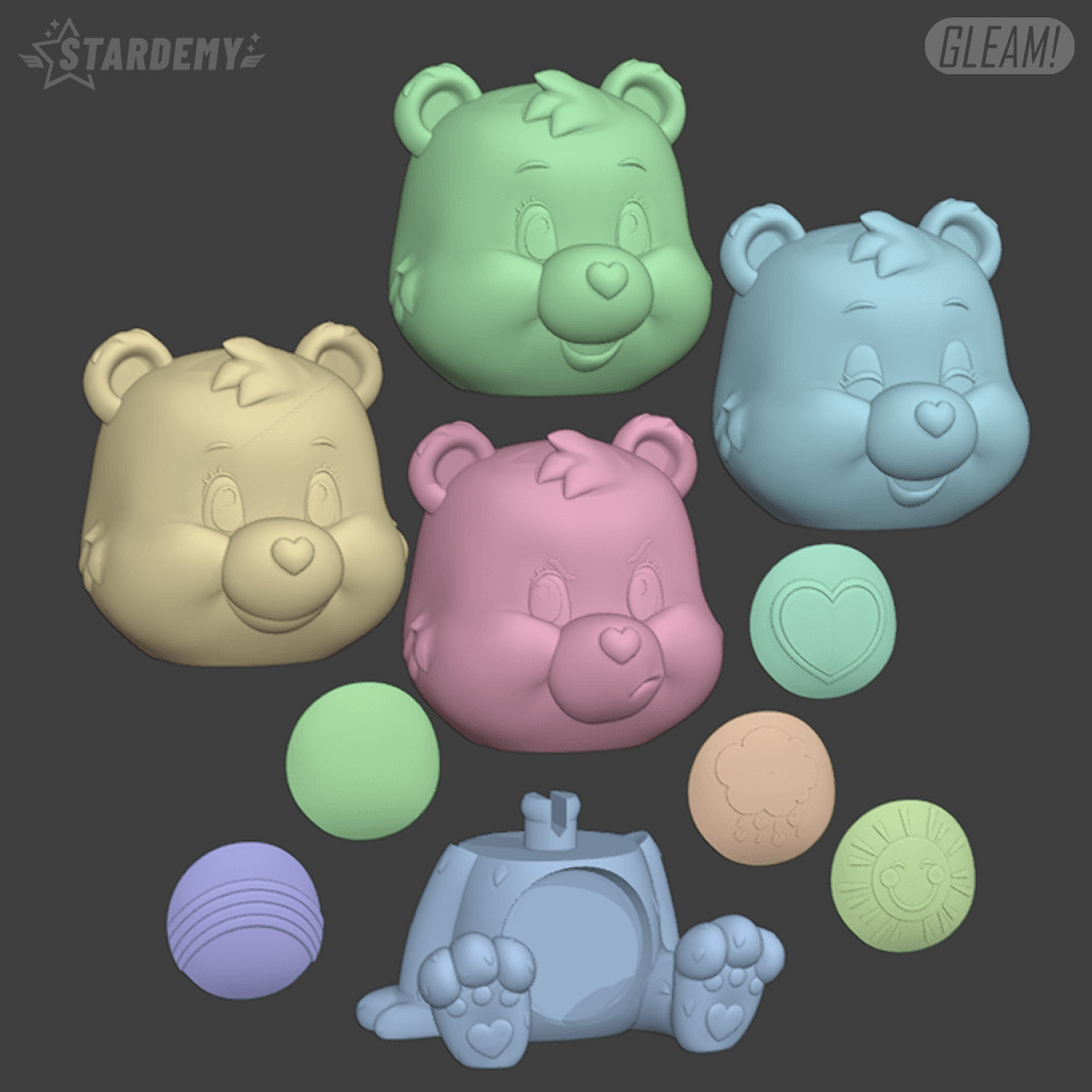 Care Bears Set Chibi Cute 80s Retro Vintage 3D print model_1