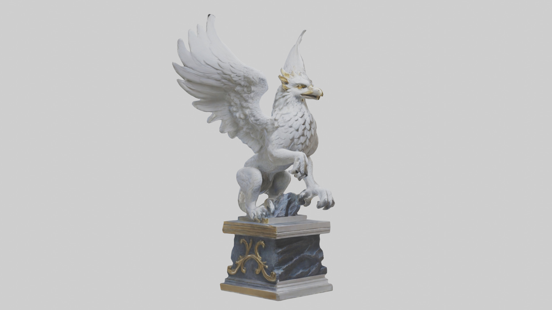 Majestic Gryphon statue model Low-poly 3D model_7