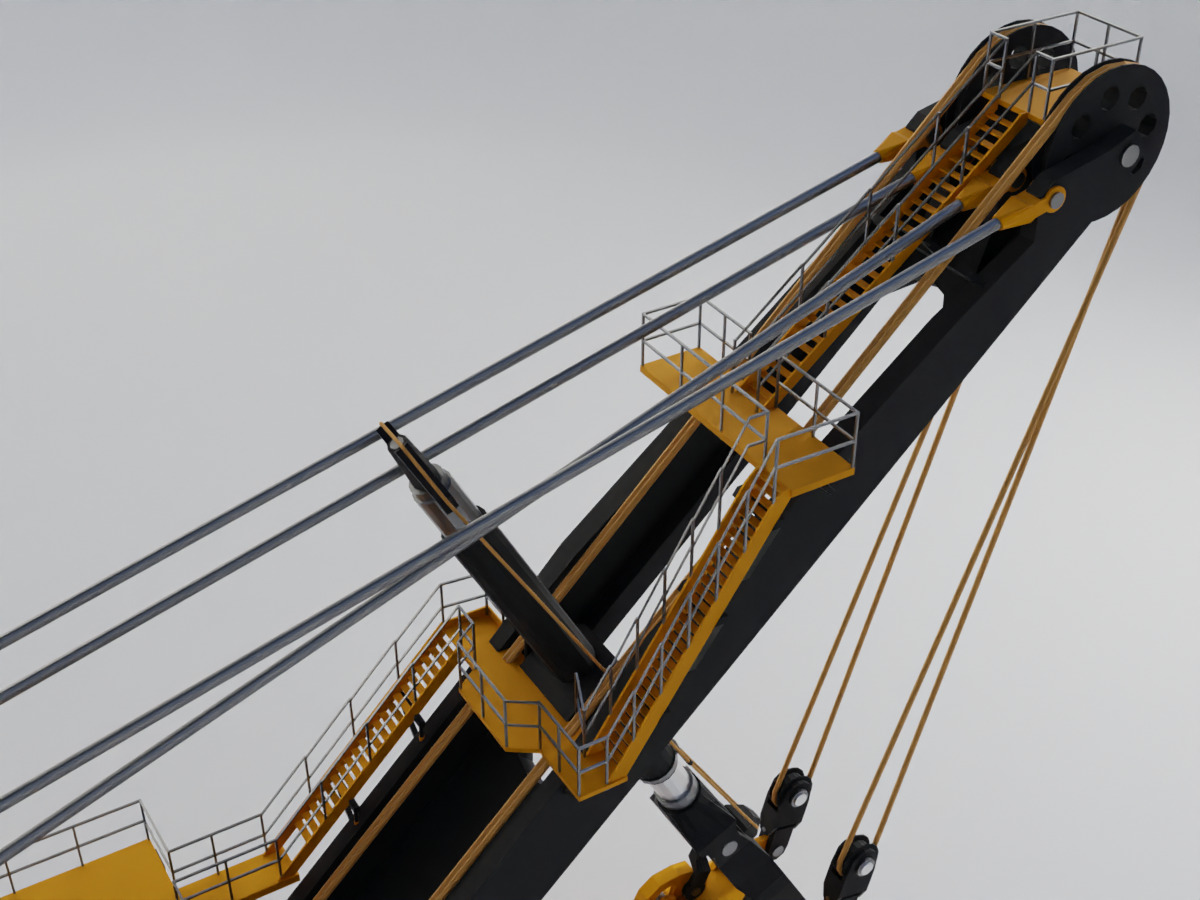 Rope Shovel Heavy Vehicle Low-poly 3D model_12