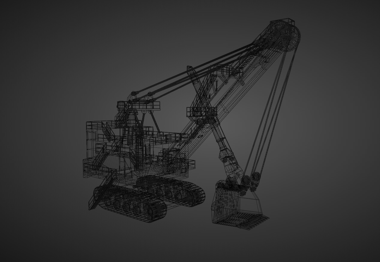 Rope Shovel Heavy Vehicle Low-poly 3D model_17