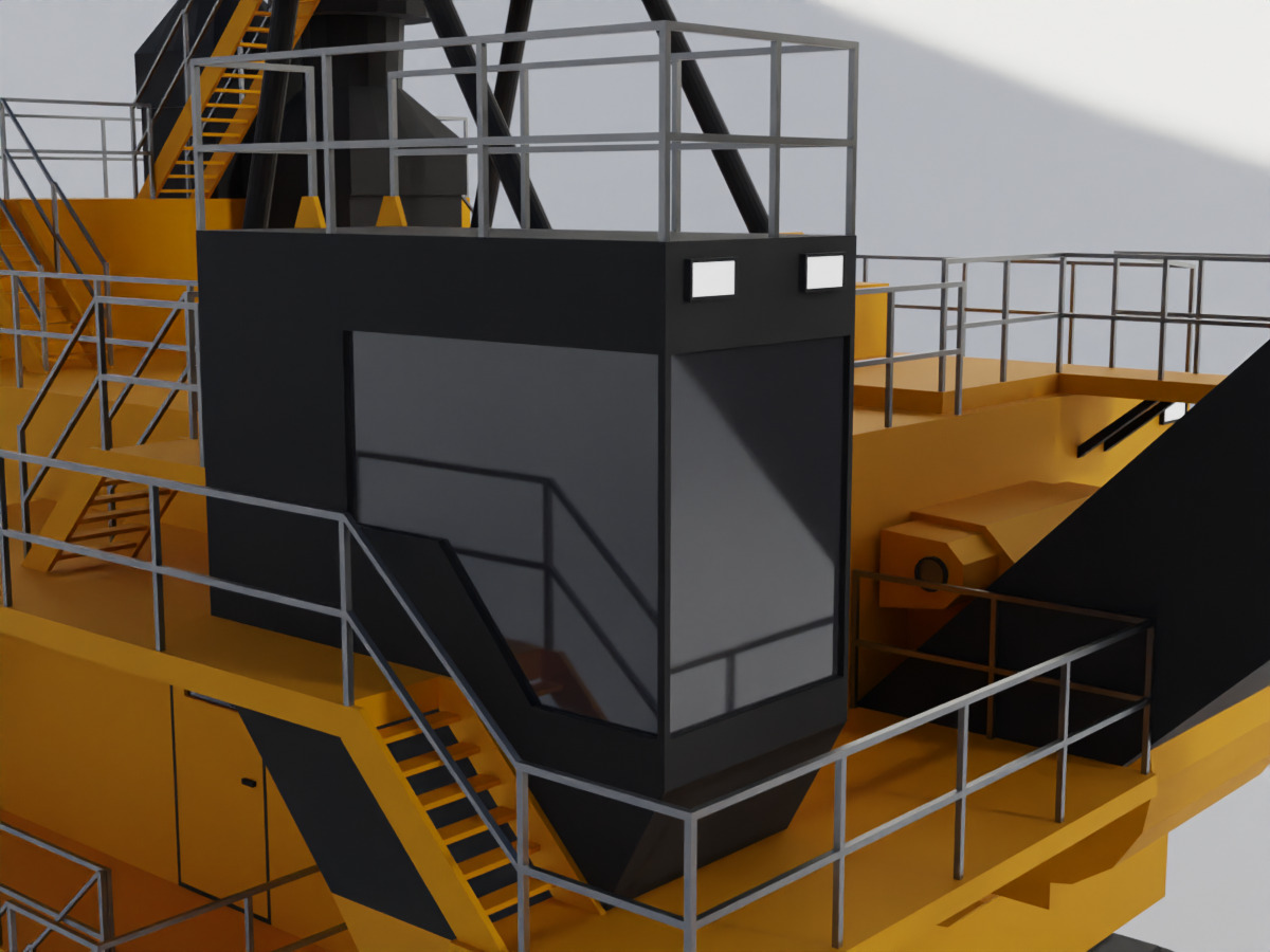 Rope Shovel Heavy Vehicle Low-poly 3D model_13