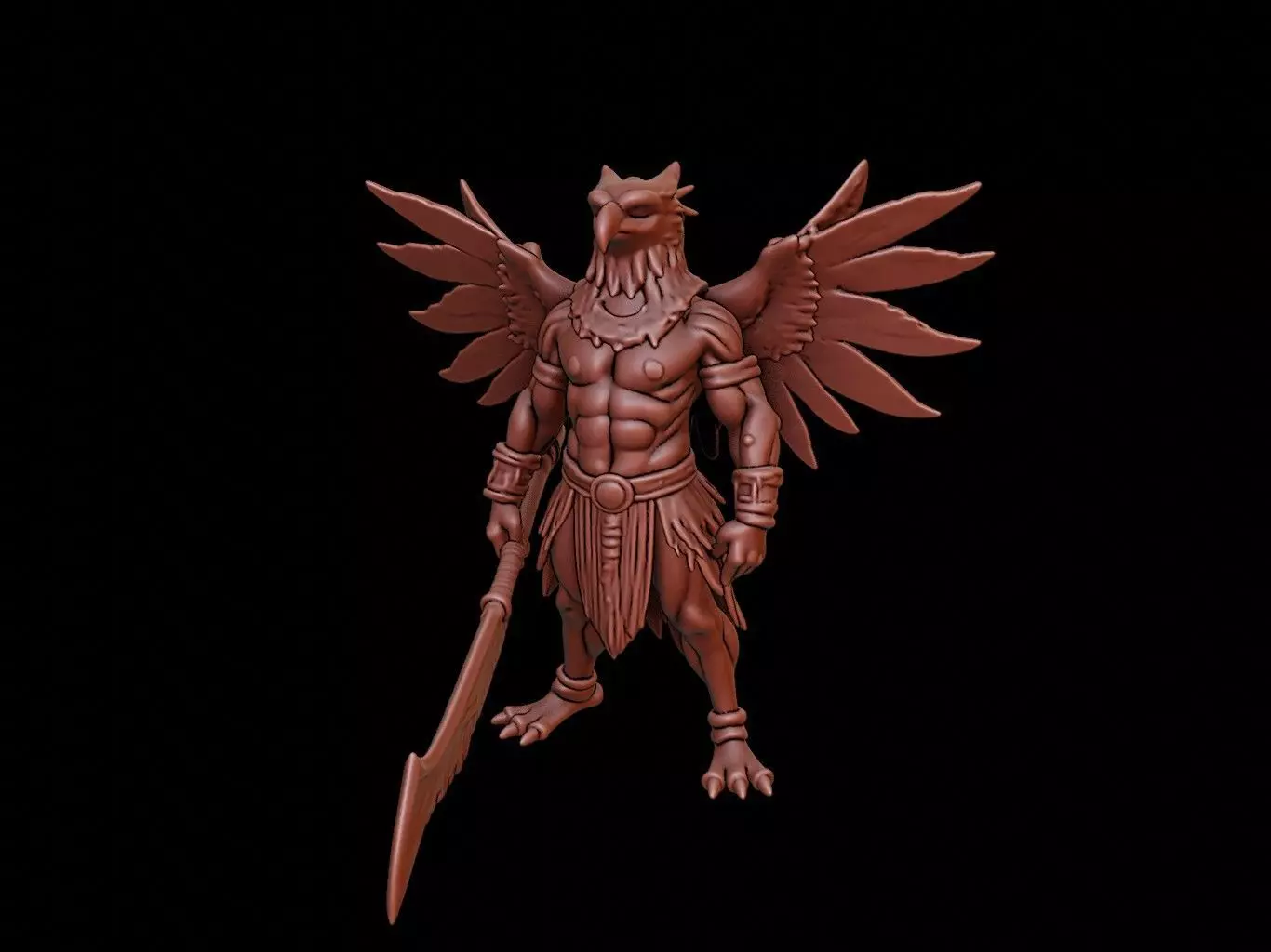 Maya Eagle Warrior Figure 3D print model