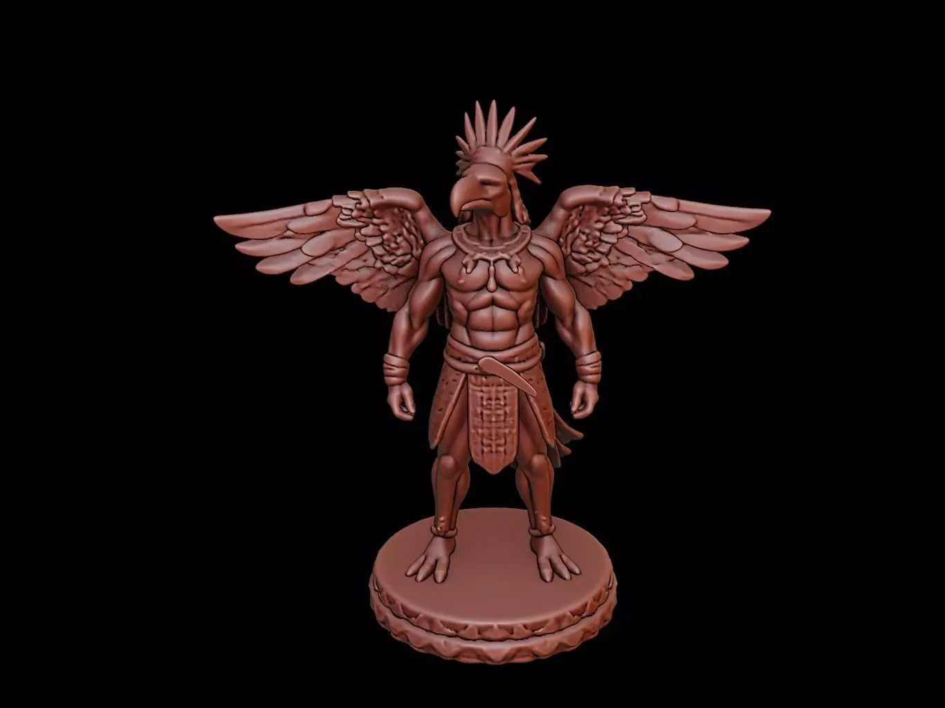 Maya Eagle Warrior Figure 3D print model