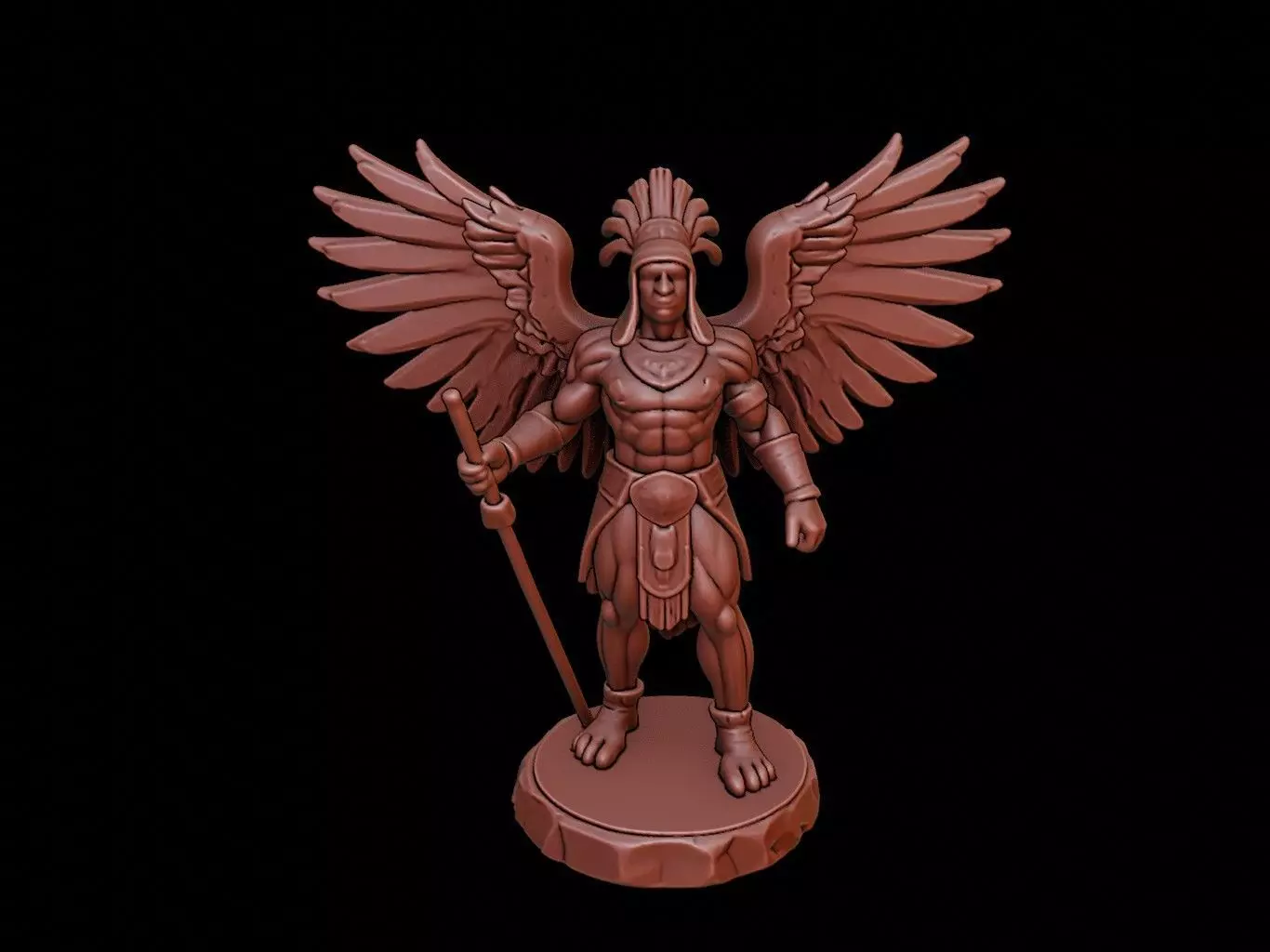 Maya Eagle Warrior Figure 3D print model_0