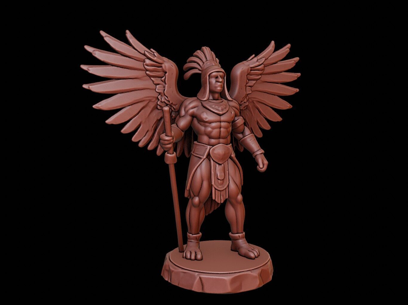 Maya Eagle Warrior Figure 3D print model_1