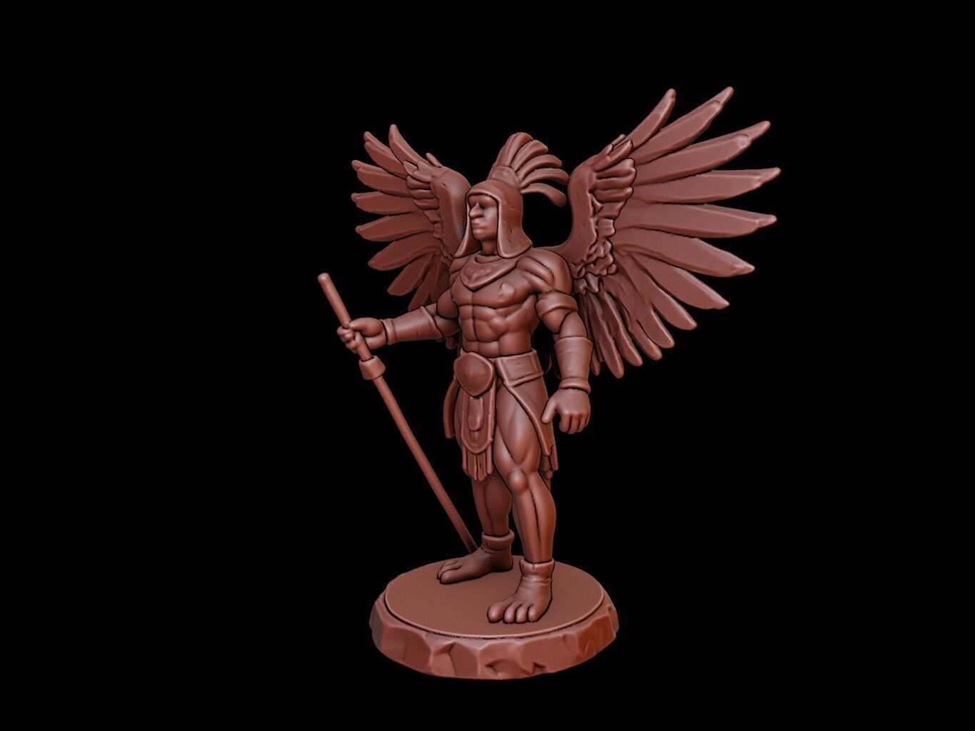 Maya Eagle Warrior Figure 3D print model_2