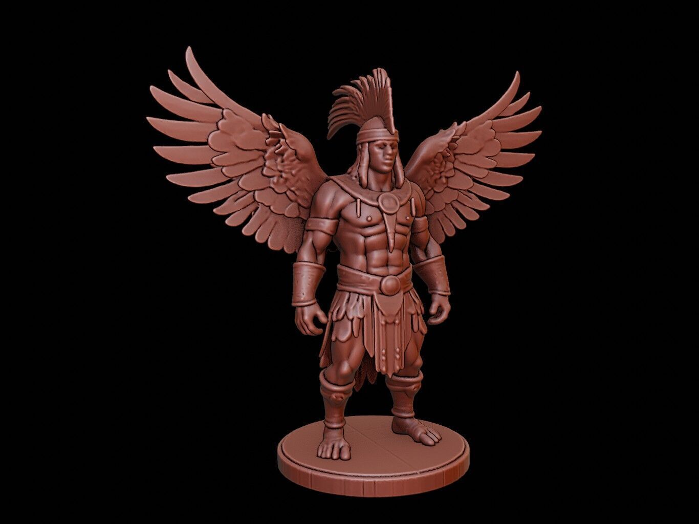 Maya Eagle Warrior Figure 3D print model_1
