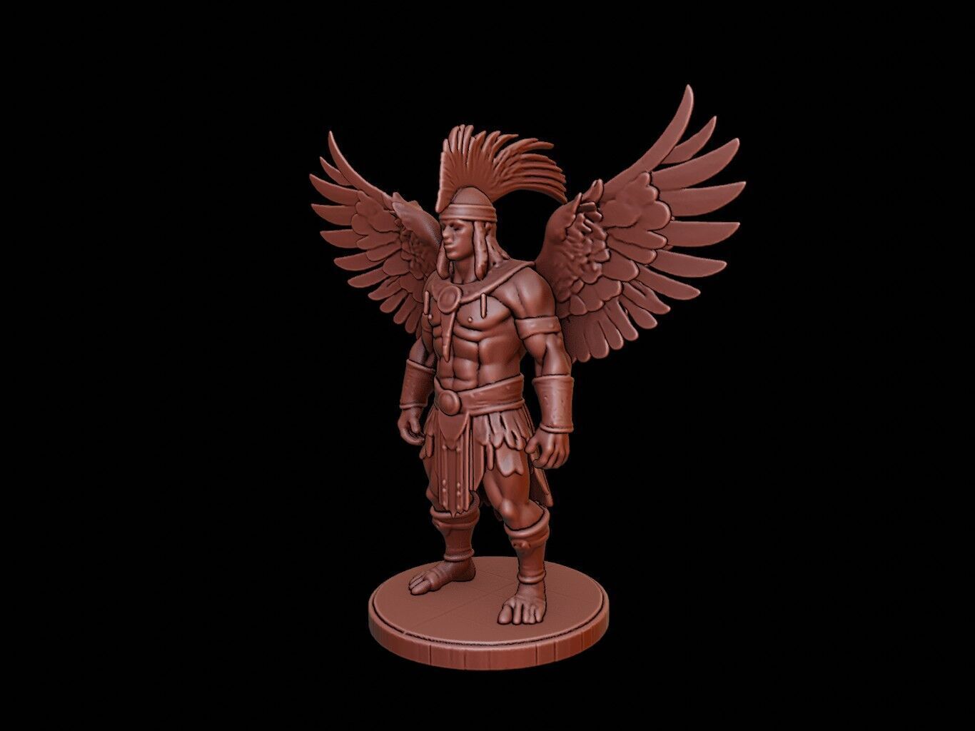 Maya Eagle Warrior Figure 3D print model_2