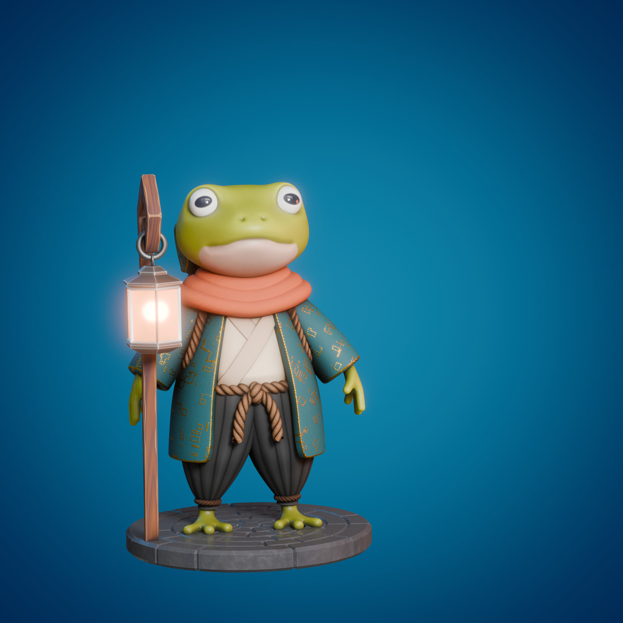 Stylized frog 3D model_11